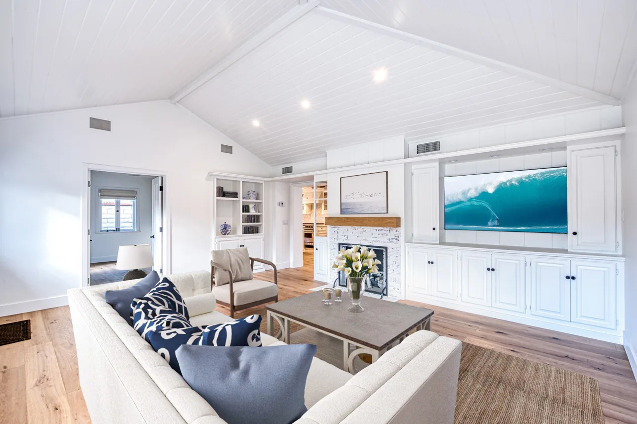 Living room, virtually staged